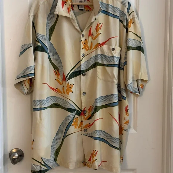 Guy Harvey Hawaiian Floral 100% Silk Shirt XL Luxury Resort/Ralph Lauren Vibes - Picture 3 of 8